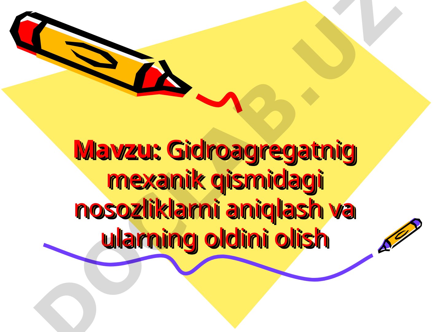 Gidroagregatning mexanik qismidagi nosozliklarni aniqlash va ularning oldini olish