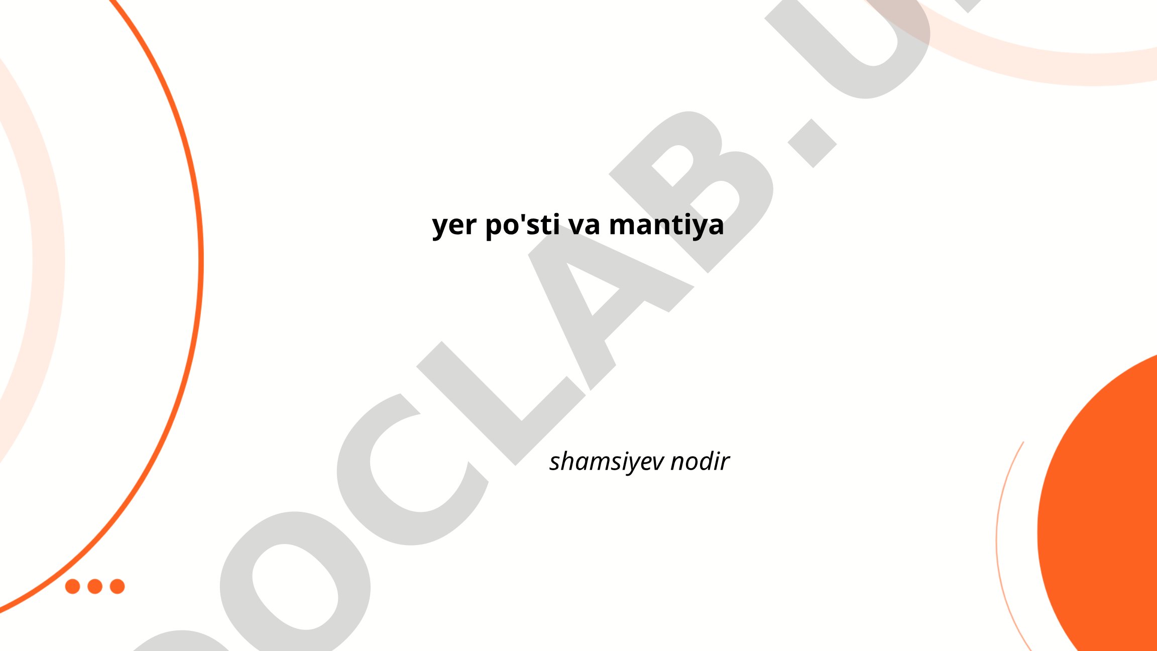 Yer po'sti va mantiya