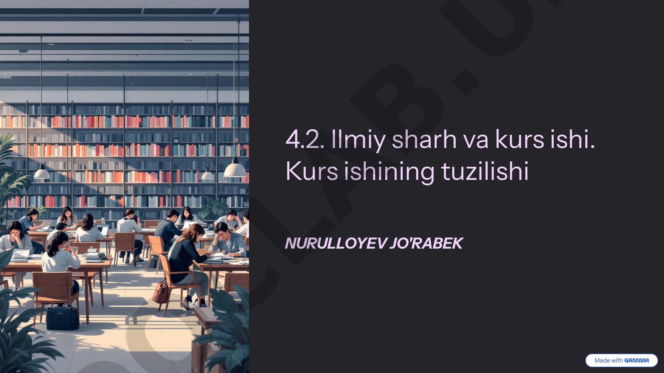 Ilmiy sharh va kurs ishining tuzilishi