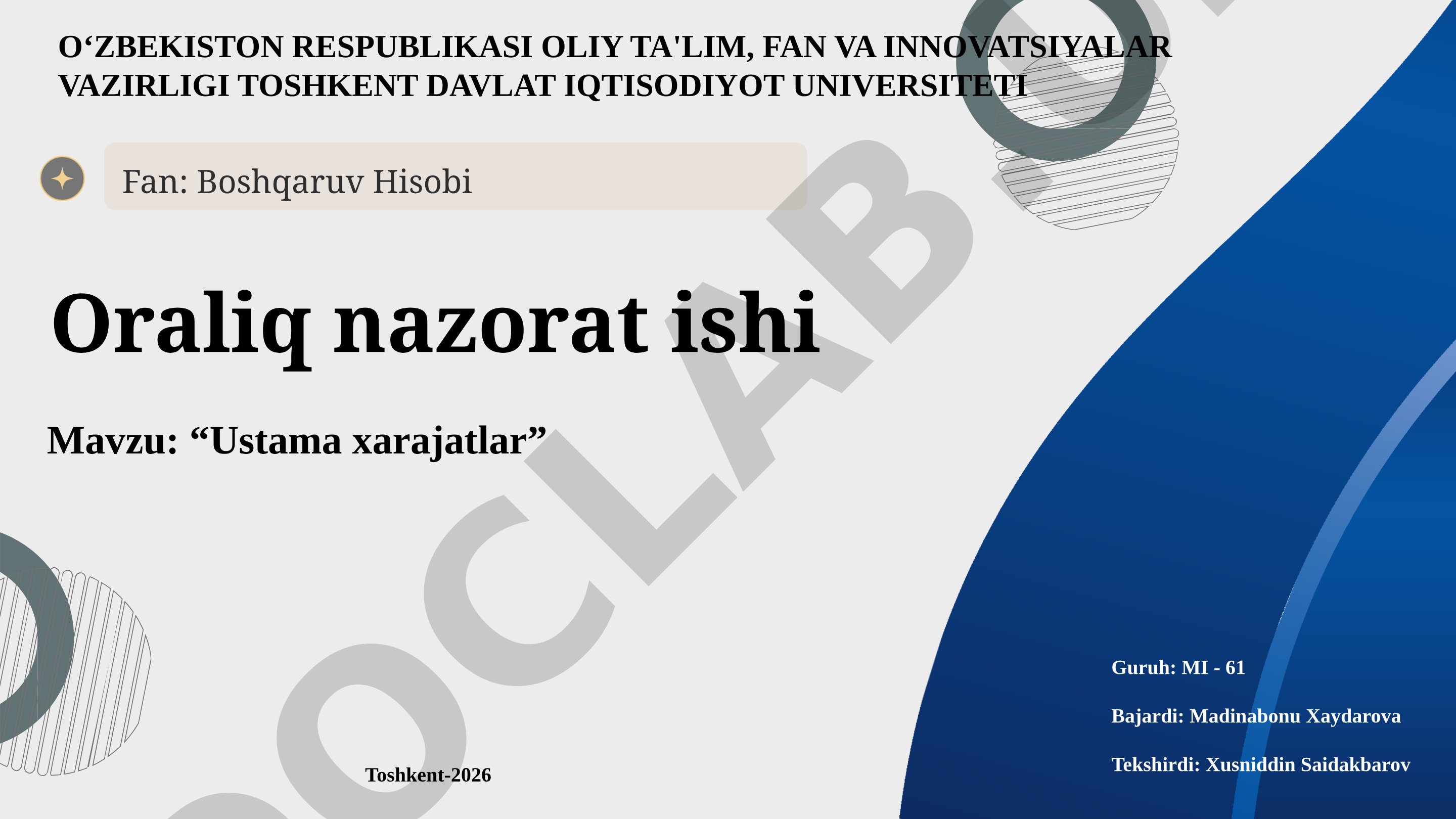 Ustama xarajatlar tushunchasi, misollar, boshqaruv hisobidagi ahamiyati va taqsimlash