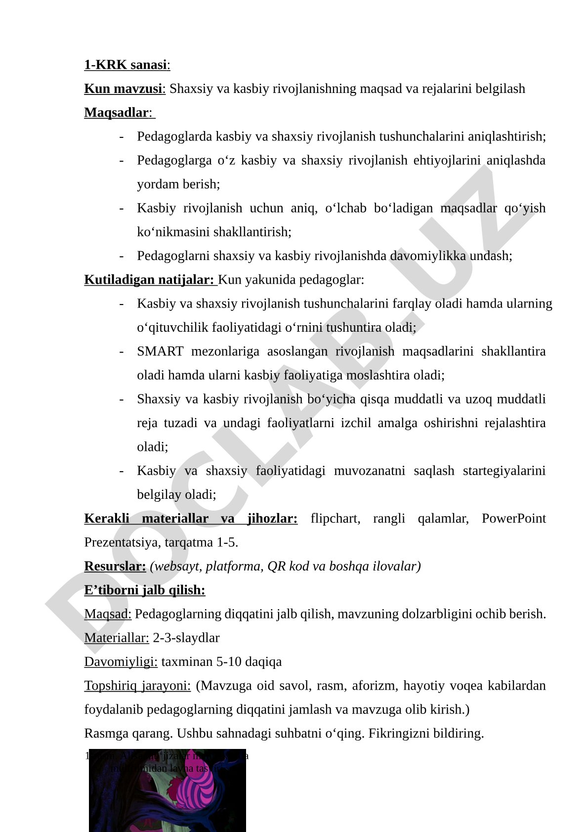 Shaxsiy va kasbiy rivojlanishning maqsad va rejalarini belgilash