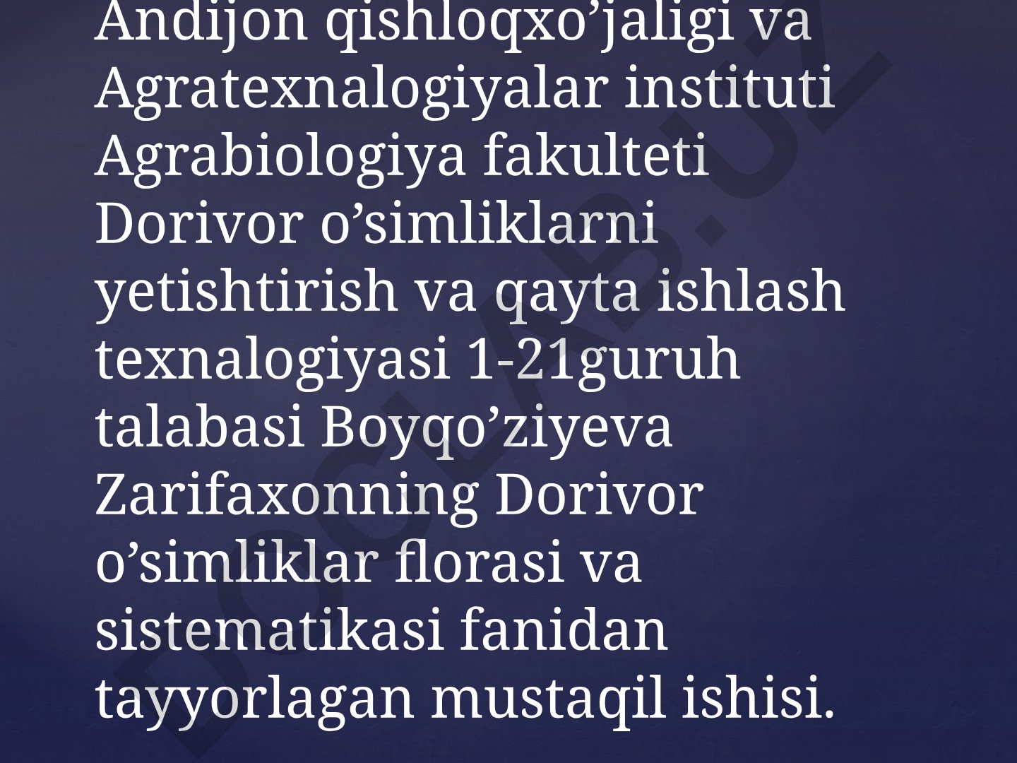 Chilonjiydadoshlar va Jiydadoshlar oilasi turlari nomenklaturasini tahlili va o'rganish qoidalari