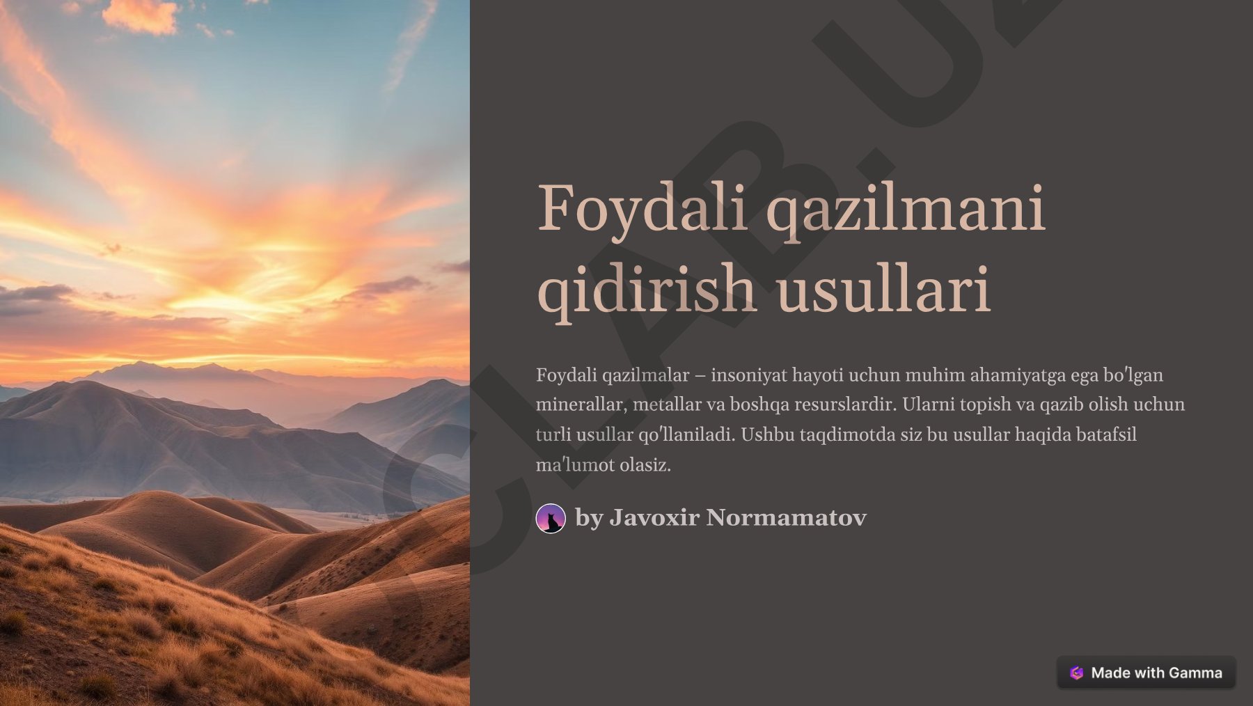 Foydali qazilmalarni qidirish usullari va ularning ahamiyati
