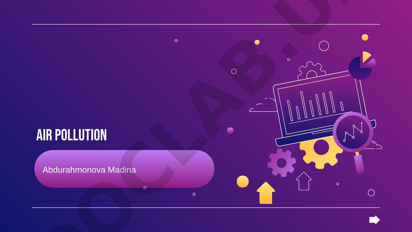 Presentation covers air pollution types, sources, health effects, and solutions