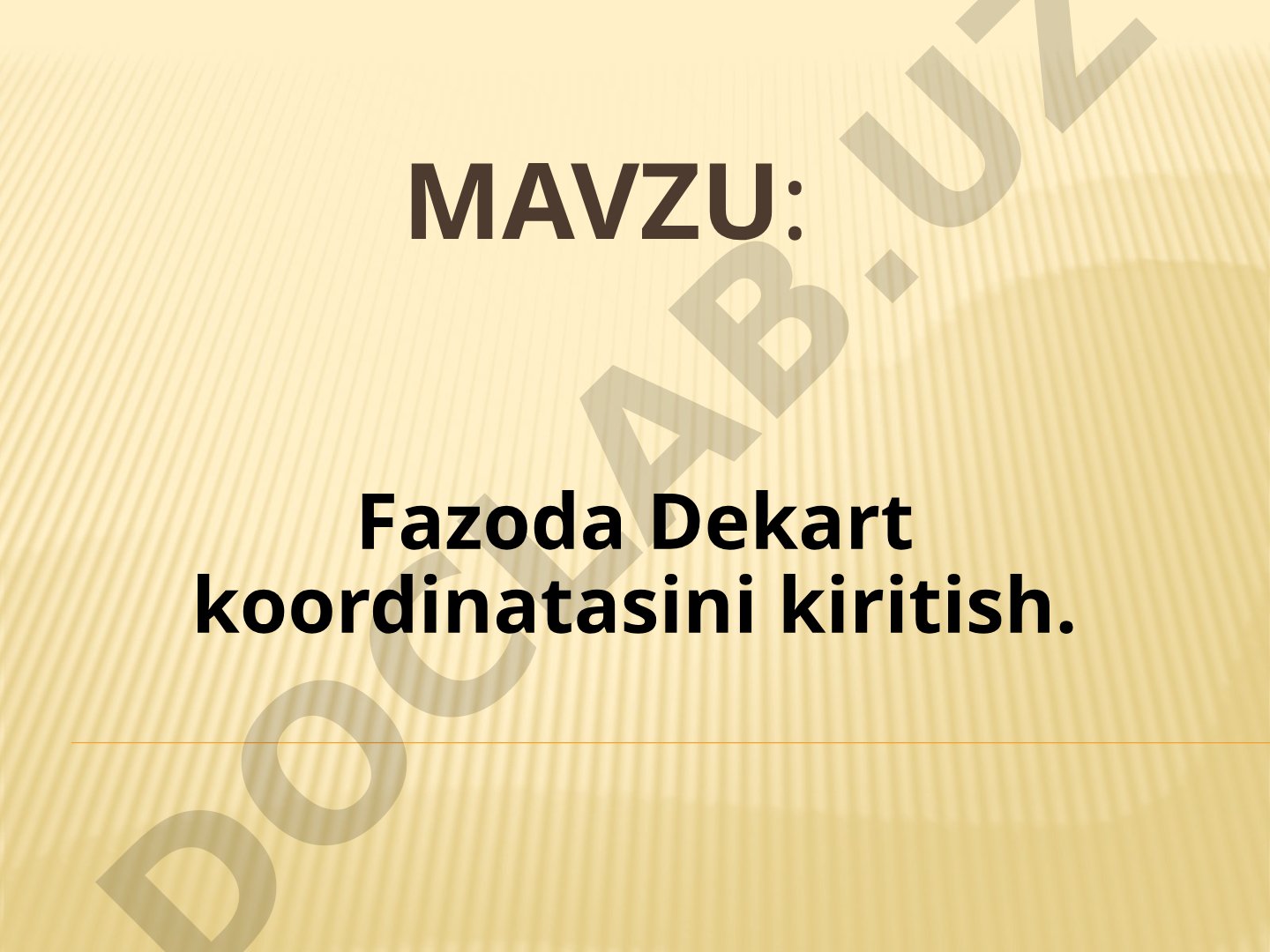 Fazoda Dekart koordinatasini kiritish