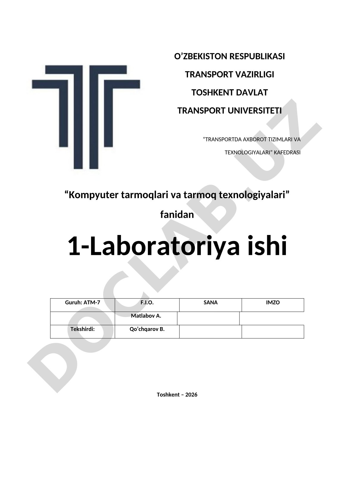 Umumiy topologiya asosida RIP v2 protokolini sozlash