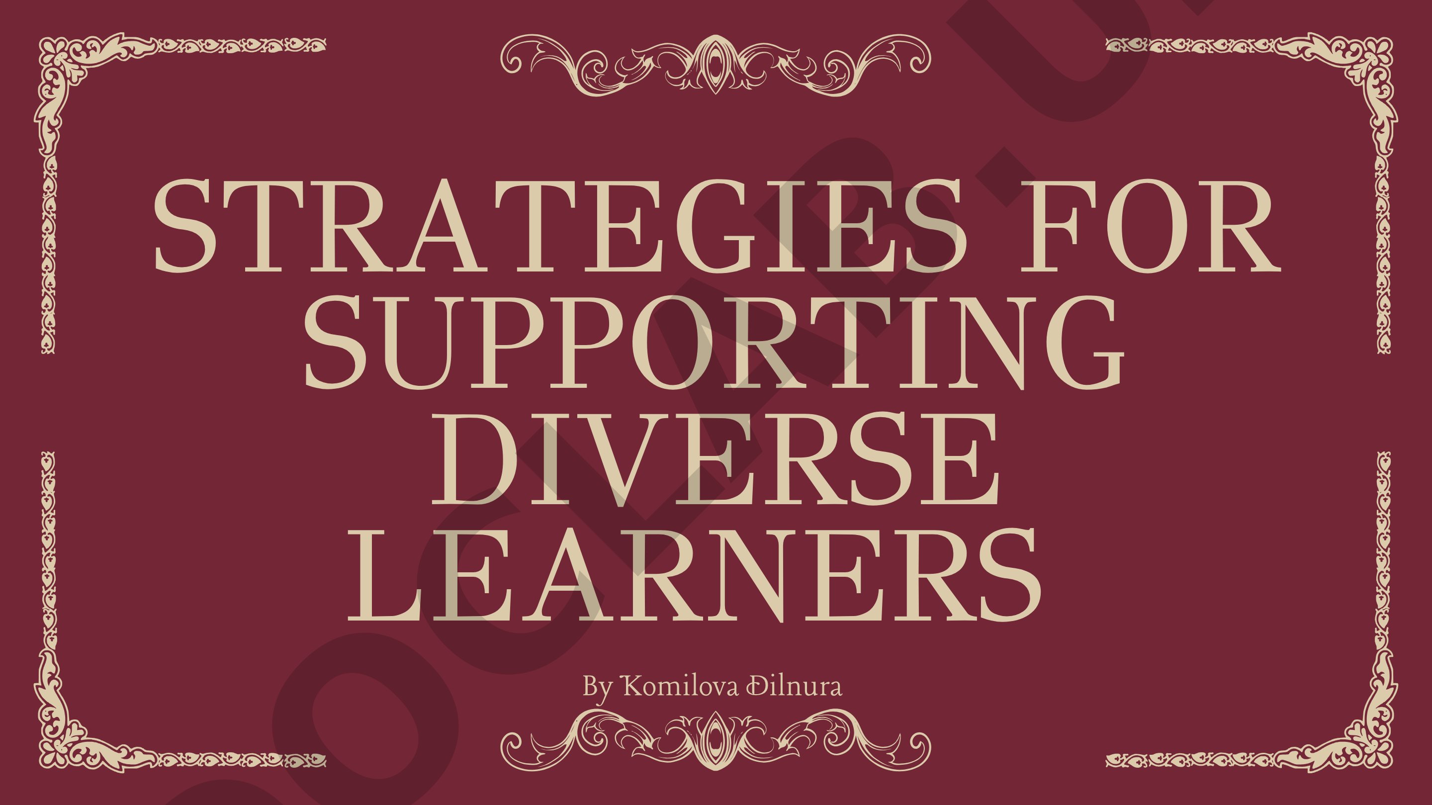 Strategies for supporting diverse learners