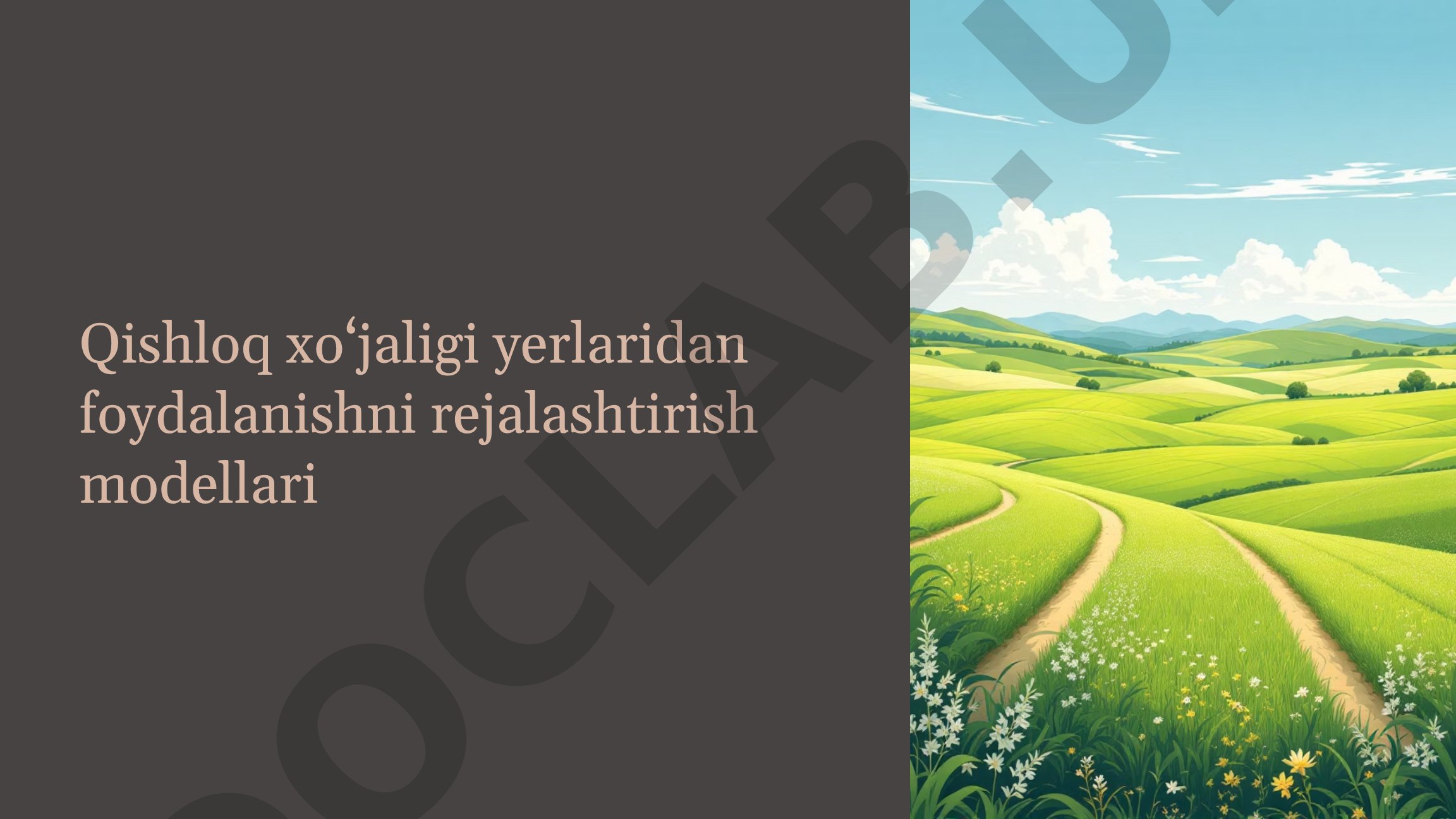 Qishloq xo‘jaligi yerlaridan foydalanishni rejalashtirish modellari