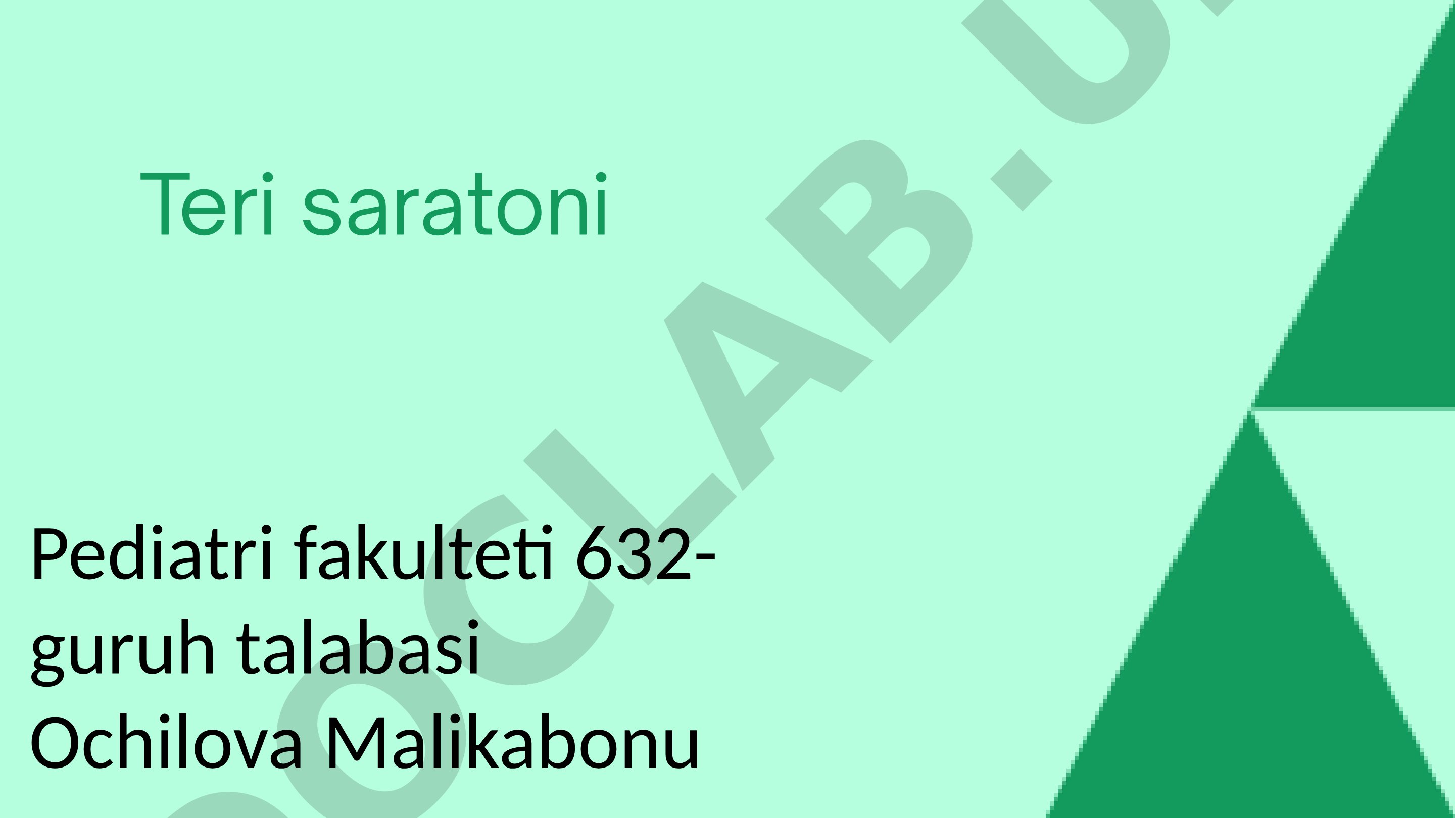 Teri saratoni etiologiyasi va klinik ko'rinishlari