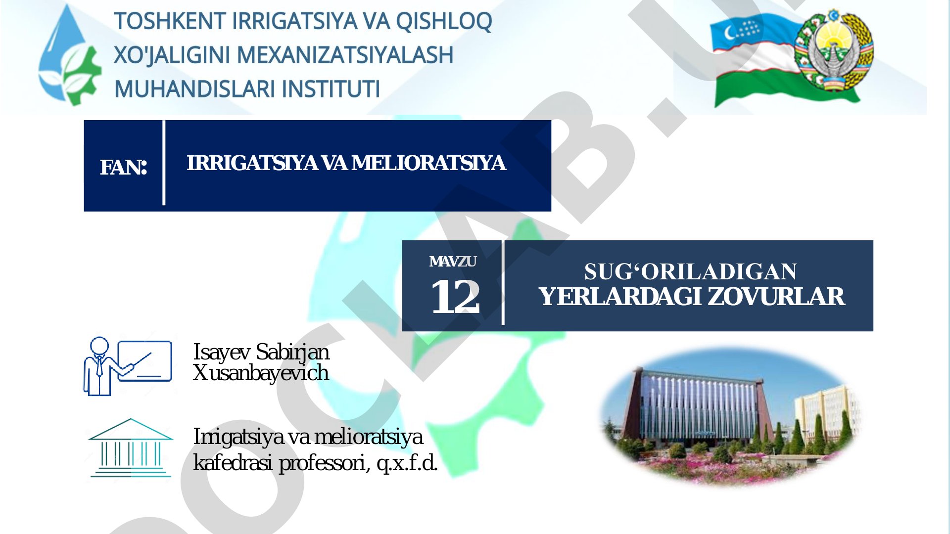 Sug'oriladigan yerlardagi zovurlar