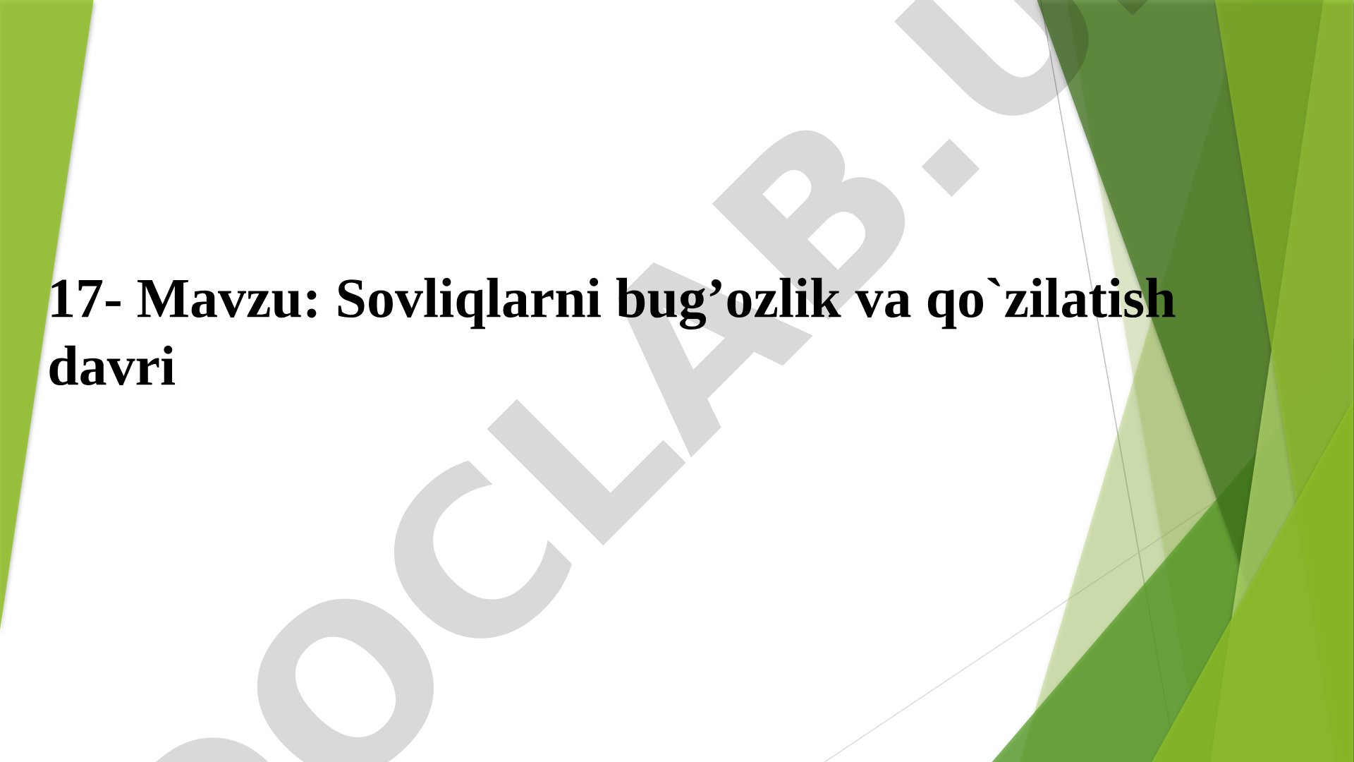 Sovliqlarni bug’ozlik va qo`zilatish davri
