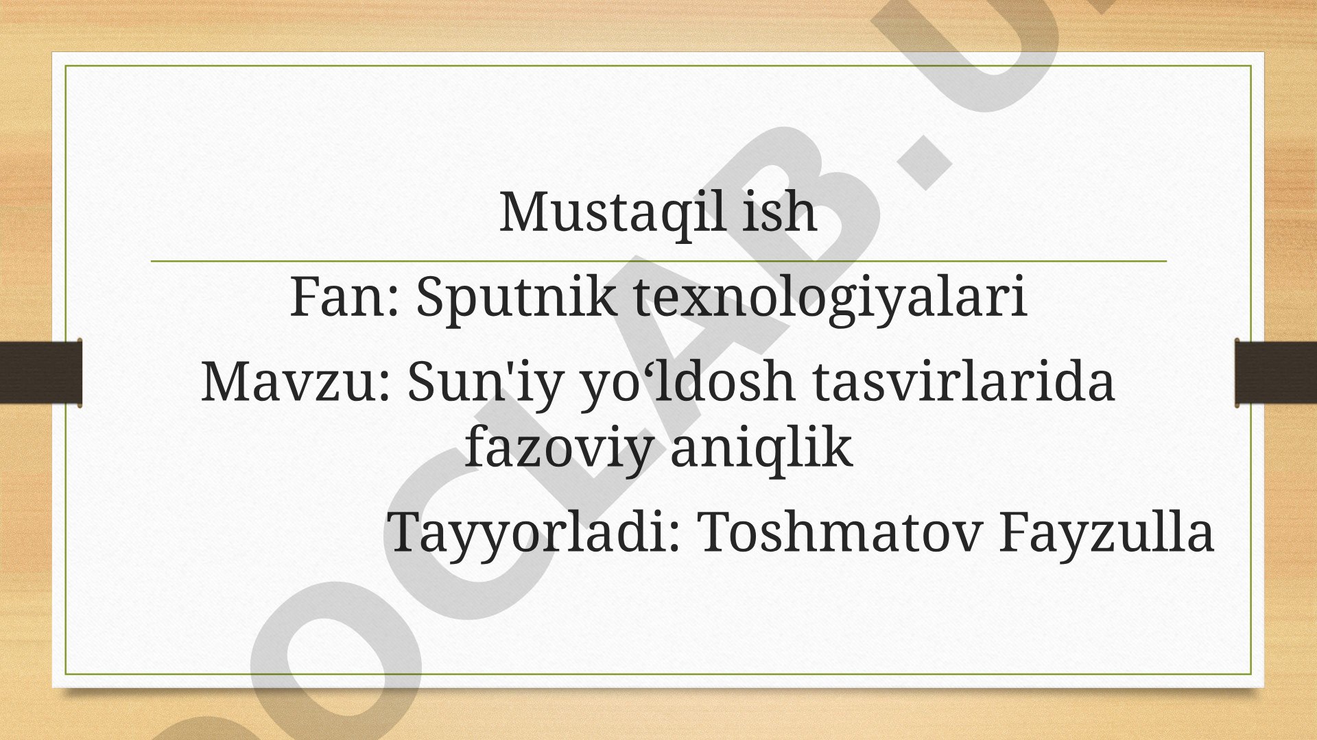 Sun'iy yoʻldosh tasvirlarida fazoviy aniqlik