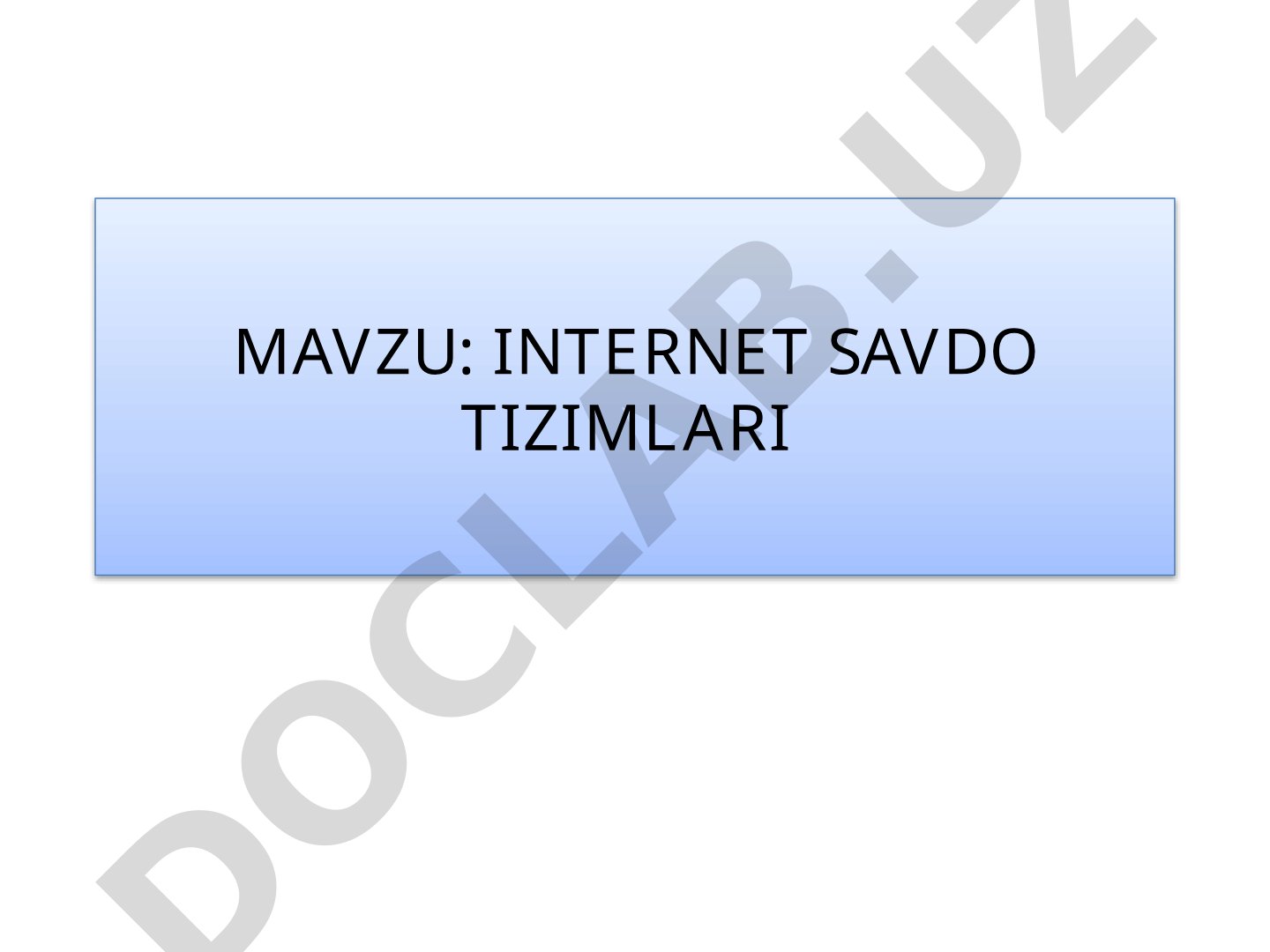 Internet savdo tizimlari
