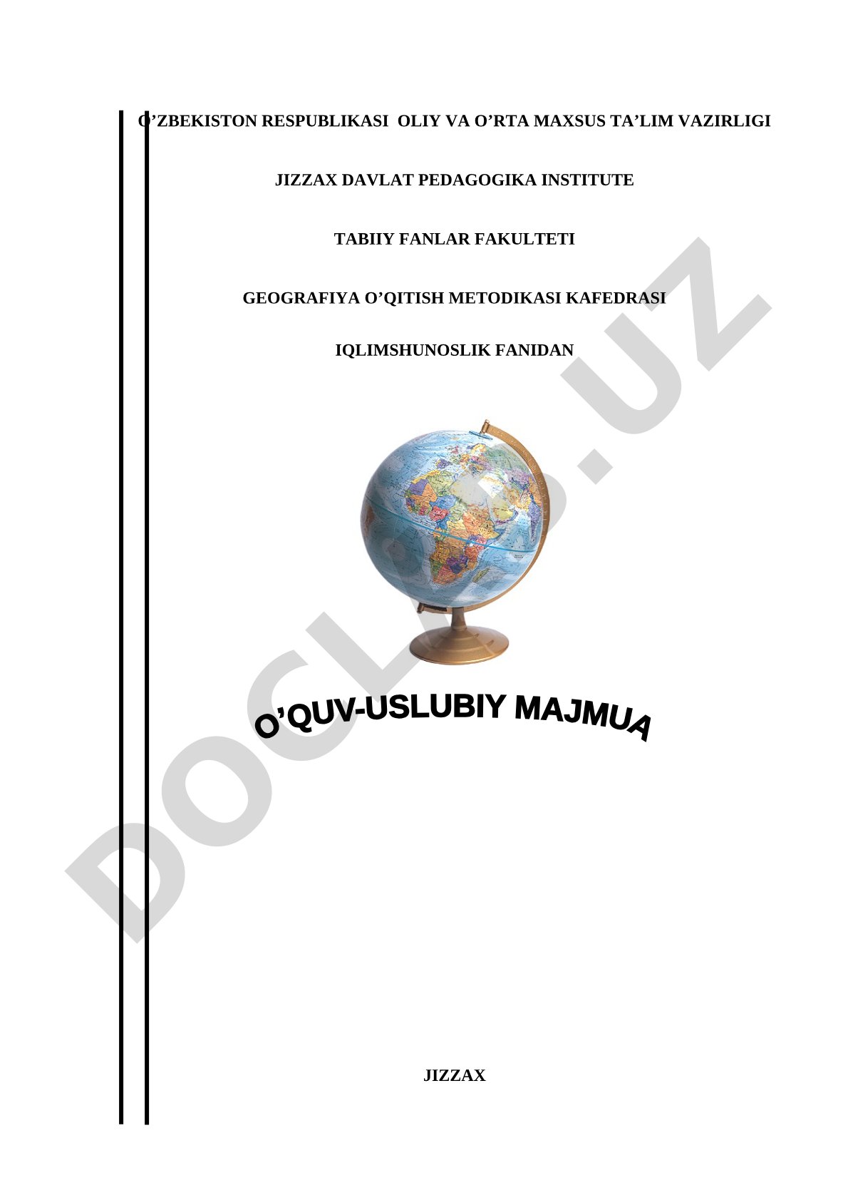 Iqlimshunoslik o'quv-uslubiy majmuasi