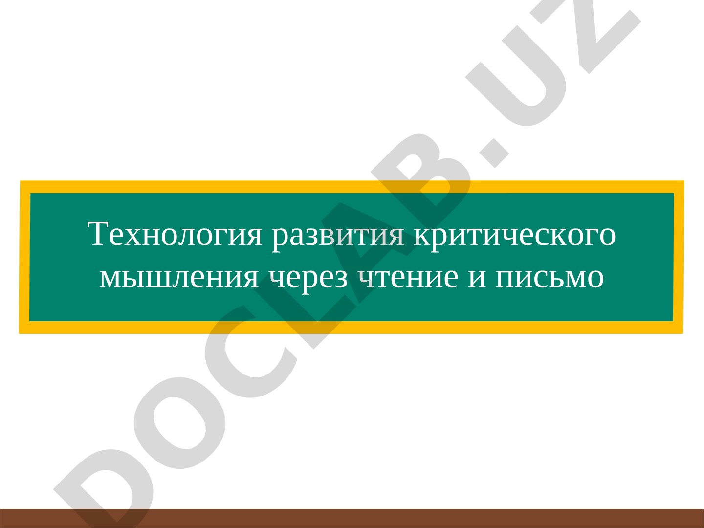 Технология развития критического мышления через чтение и письмо