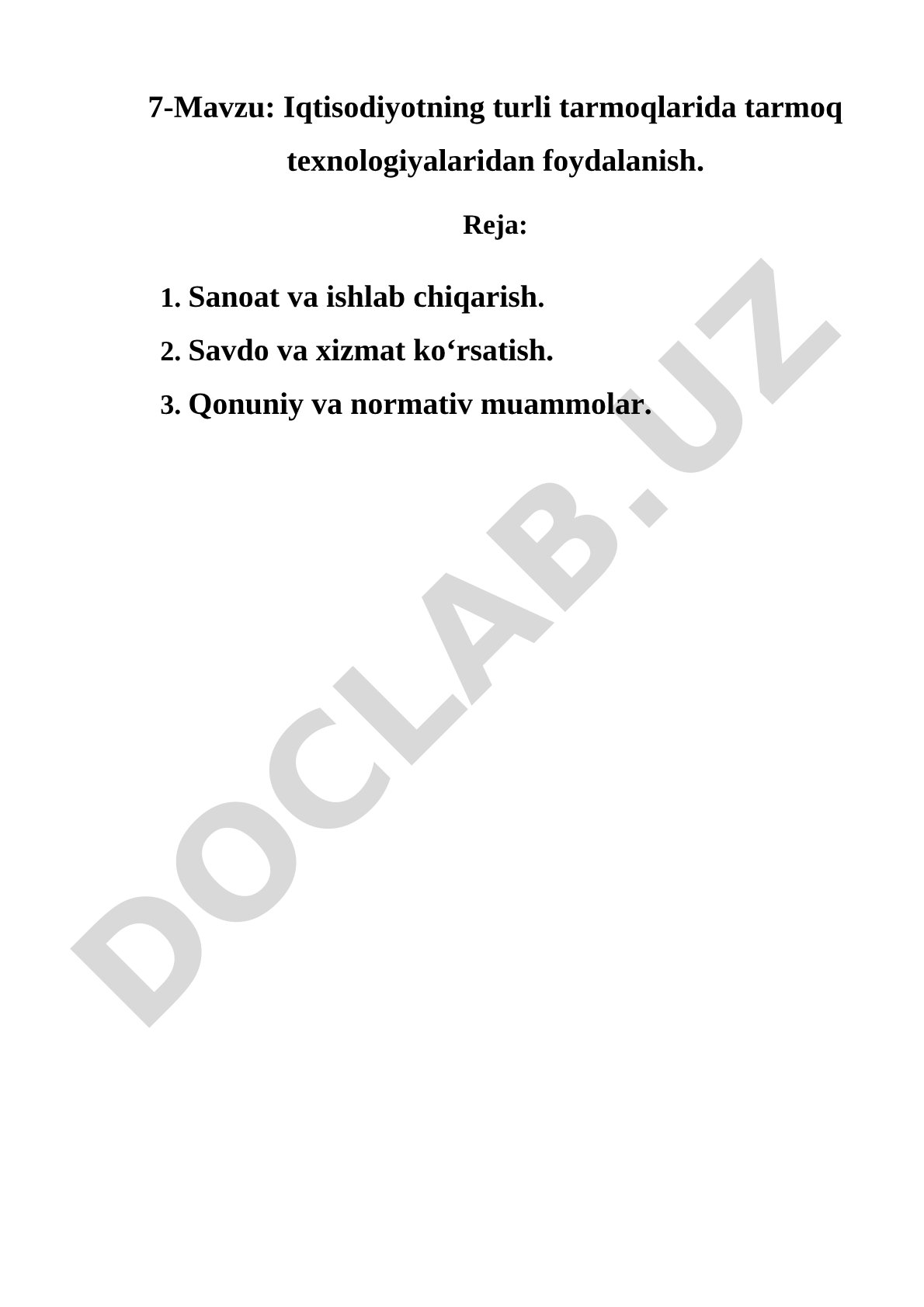 Iqtisodiyotning turli tarmoqlarida tarmoq texnologiyalaridan foydalanish