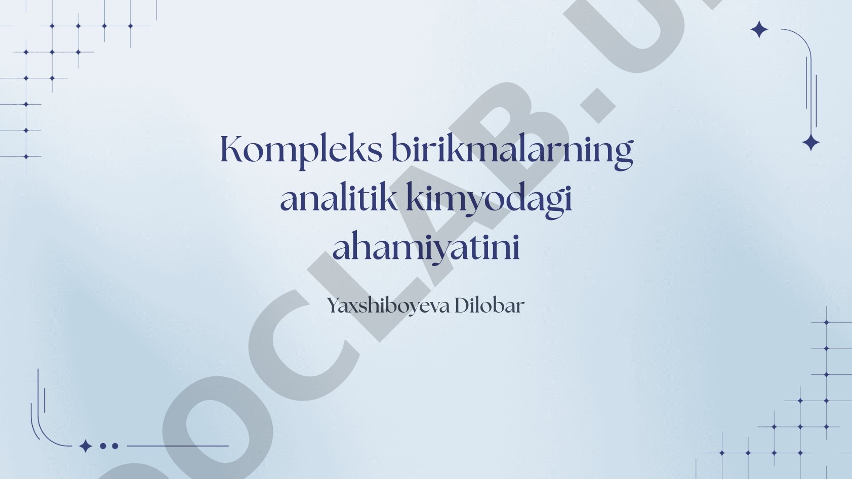 Kompleks birikmalarning analitik kimyodagi ahamiyati