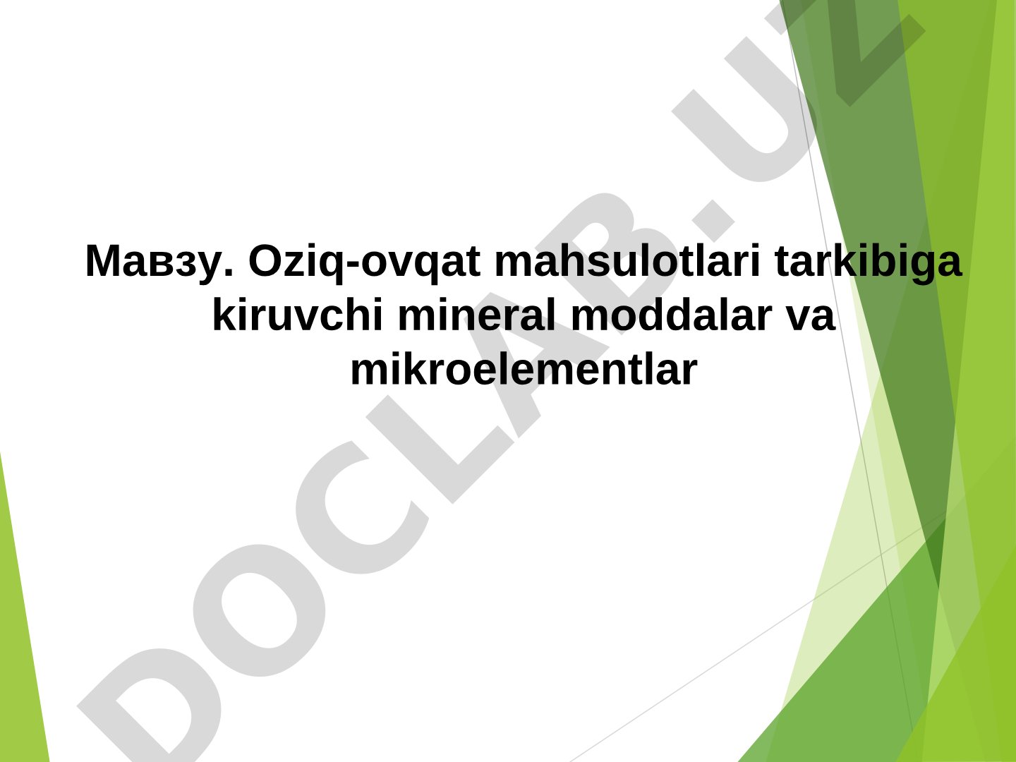 Oziq-ovqat mahsulotlari tarkibiga kiruvchi mineral moddalar va mikroelementlar