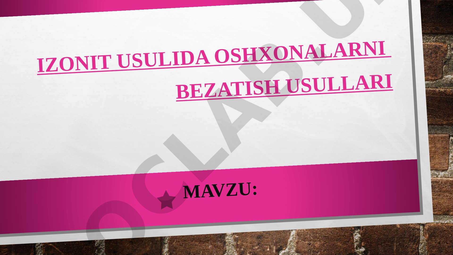 IZONIT usulida oshxonalarni bezatish usullari