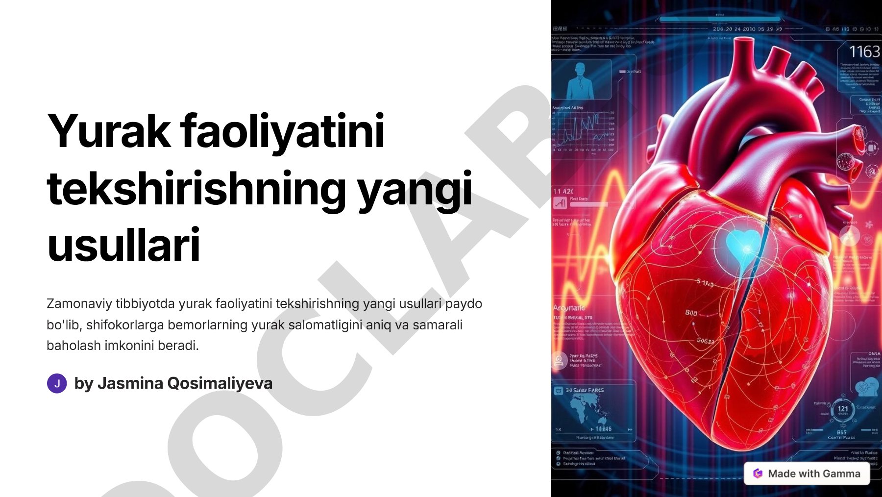 Yurak faoliyatini tekshirishning yangi usullari