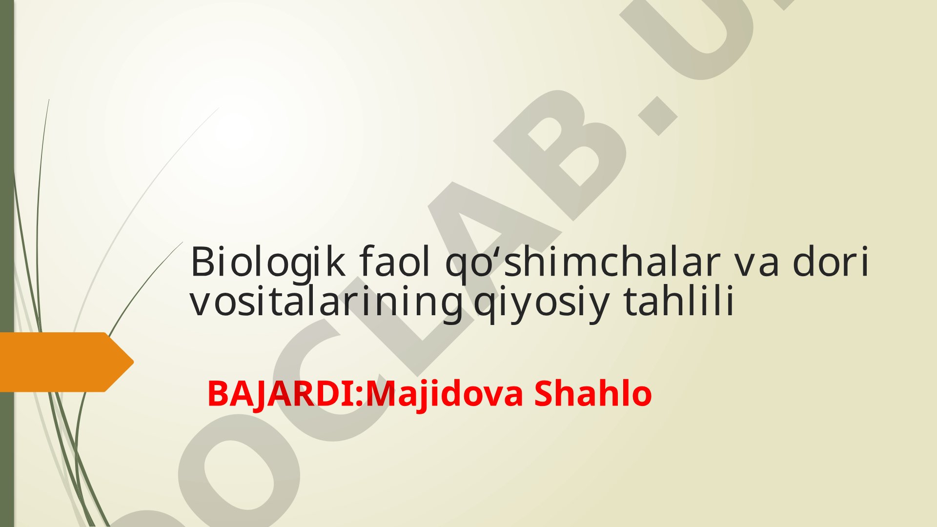 Biologik faol qo‘shimchalar va dori vositalarining qiyosiy tahlili