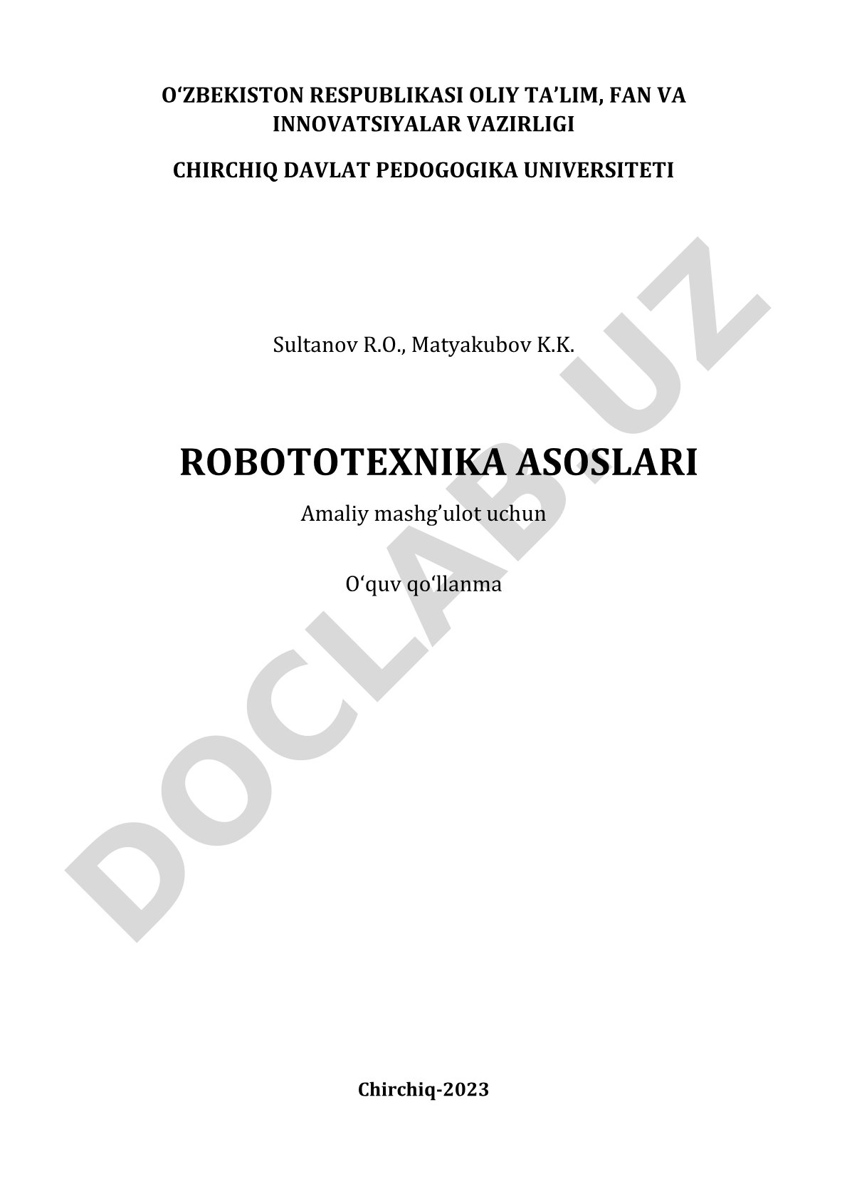 Robototexnika asoslari