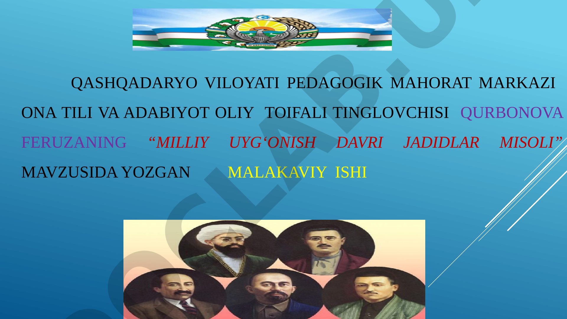 MILLIY UYG‘ONISH DAVRI JADIDLAR MISOLI