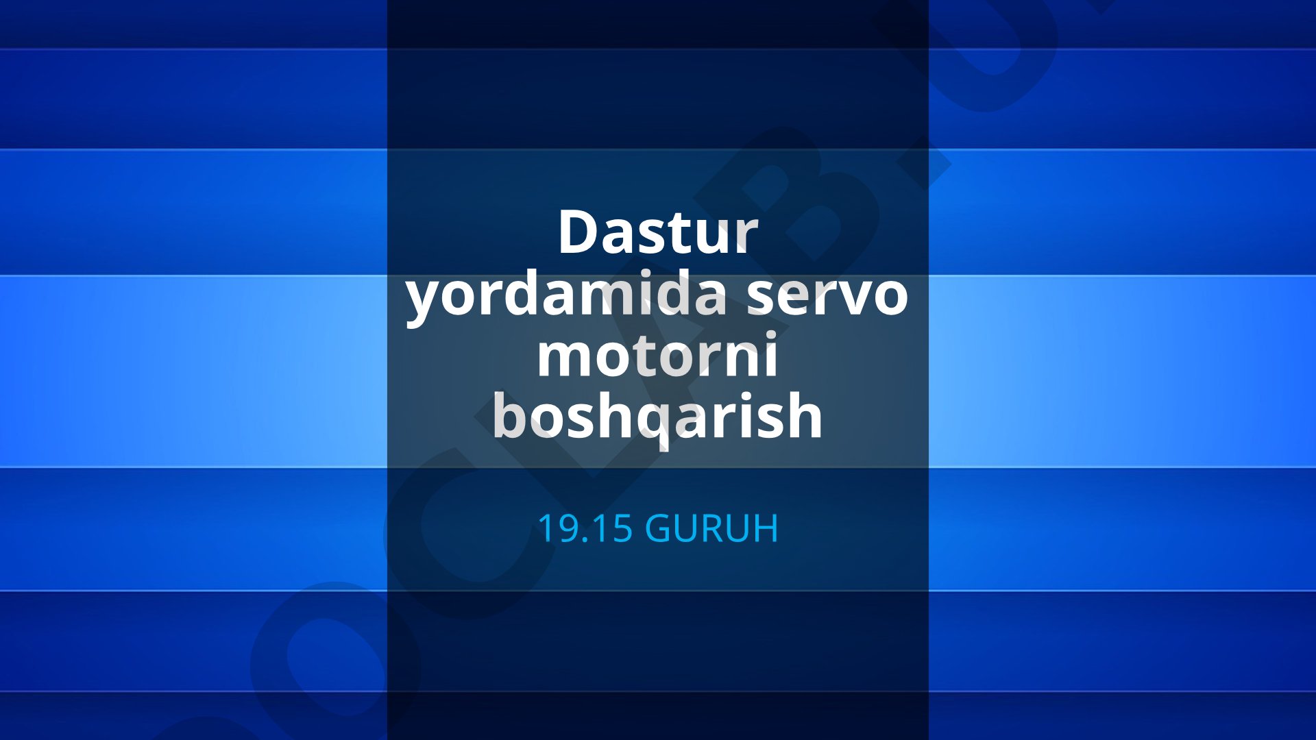 Dastur yordamida servo motorni boshqarish