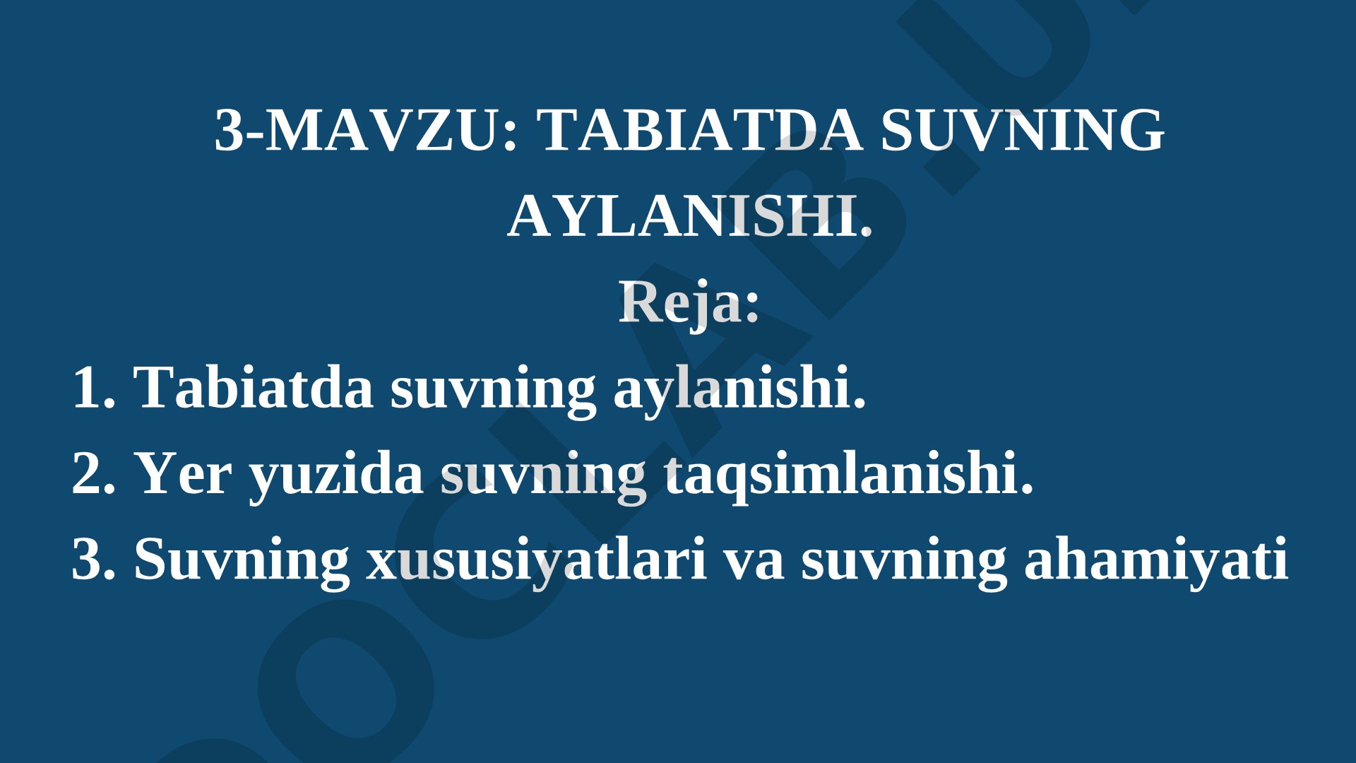 Tabiatda suvning aylanishi