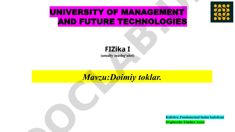 Doimiy toklar
