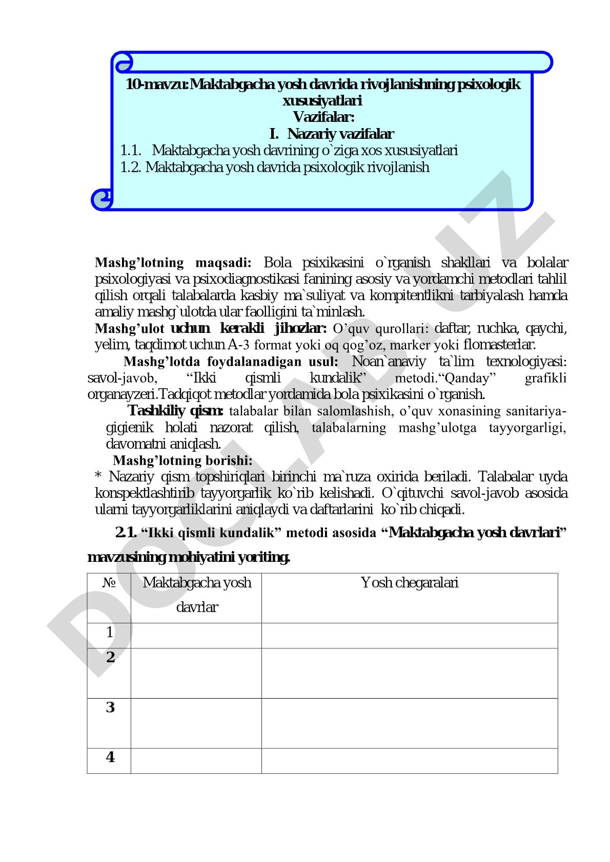 Tadqiqot metodlari yordamida bola psixikasini o'rganish
