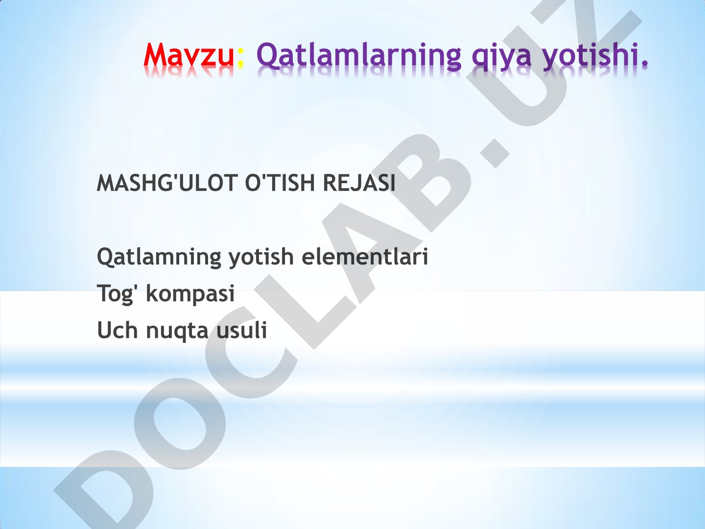 Qatlamlarning qiya yotishi