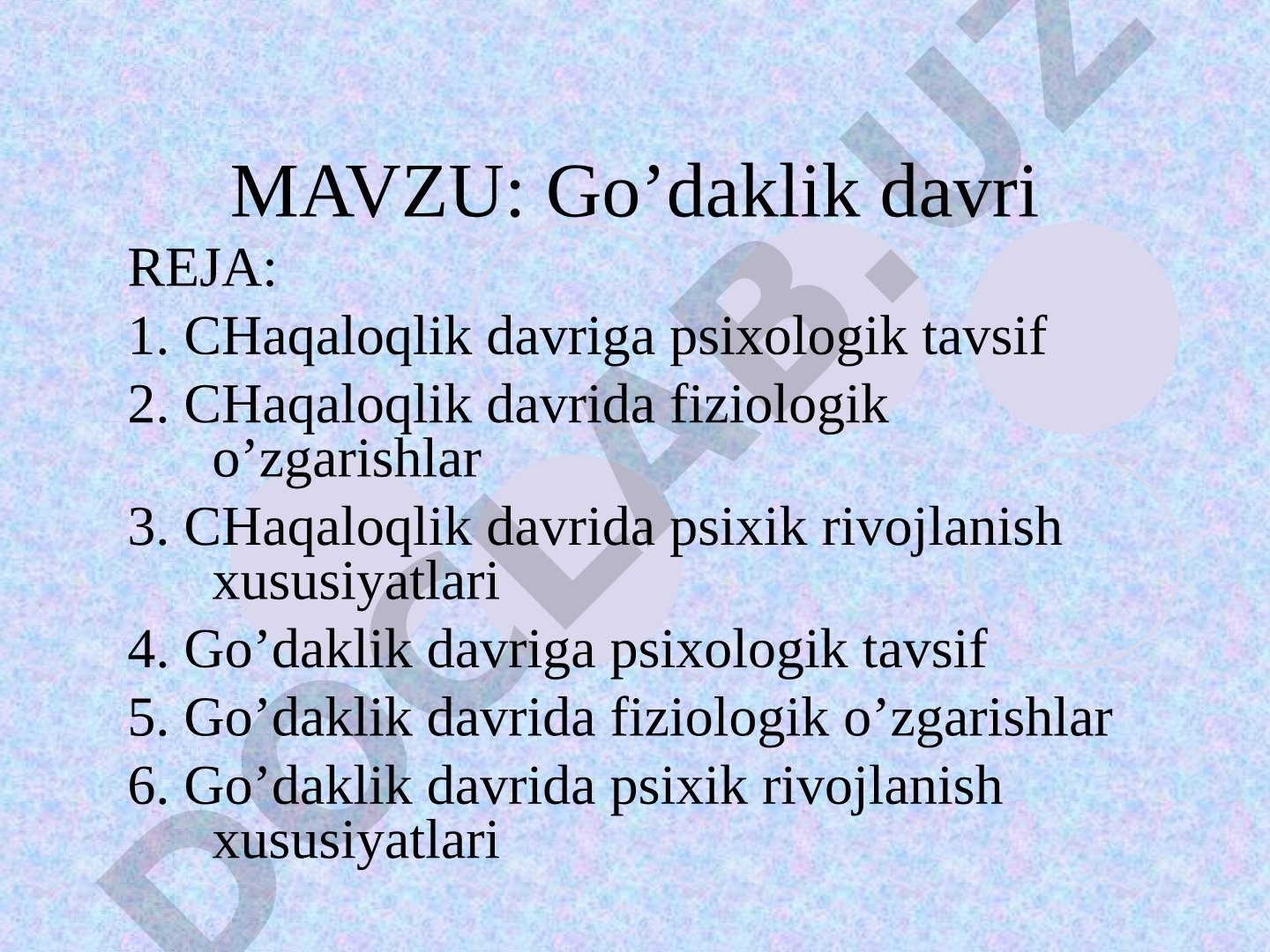 Go’daklik davri