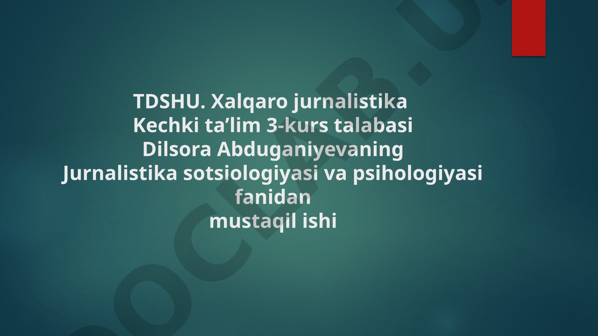 Jurnalistika sohasida qadriyatlarning o'rni