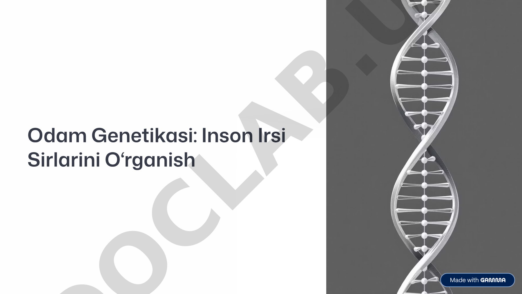 Odam Genetikasi: Inson Irsi Sirlarini O'rganish