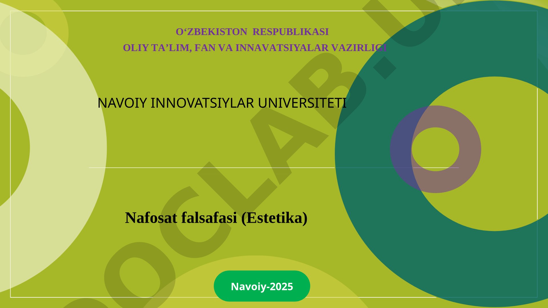 Nafosat falsafasi (Estetika)