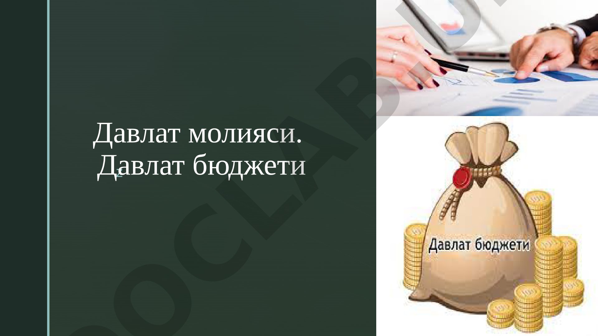 Давлат молияси. Давлат бюджети