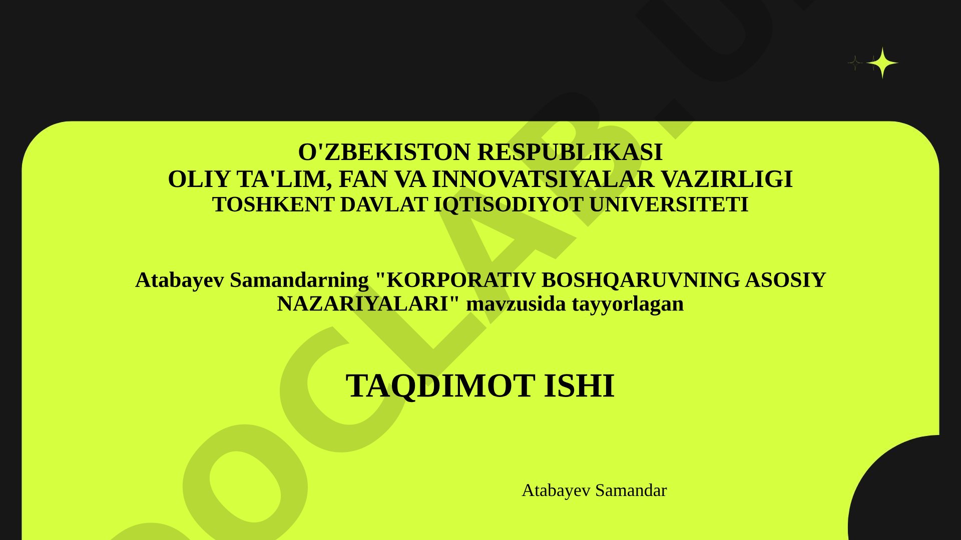 Korporativ boshqaruvning asosiy nazariyalari