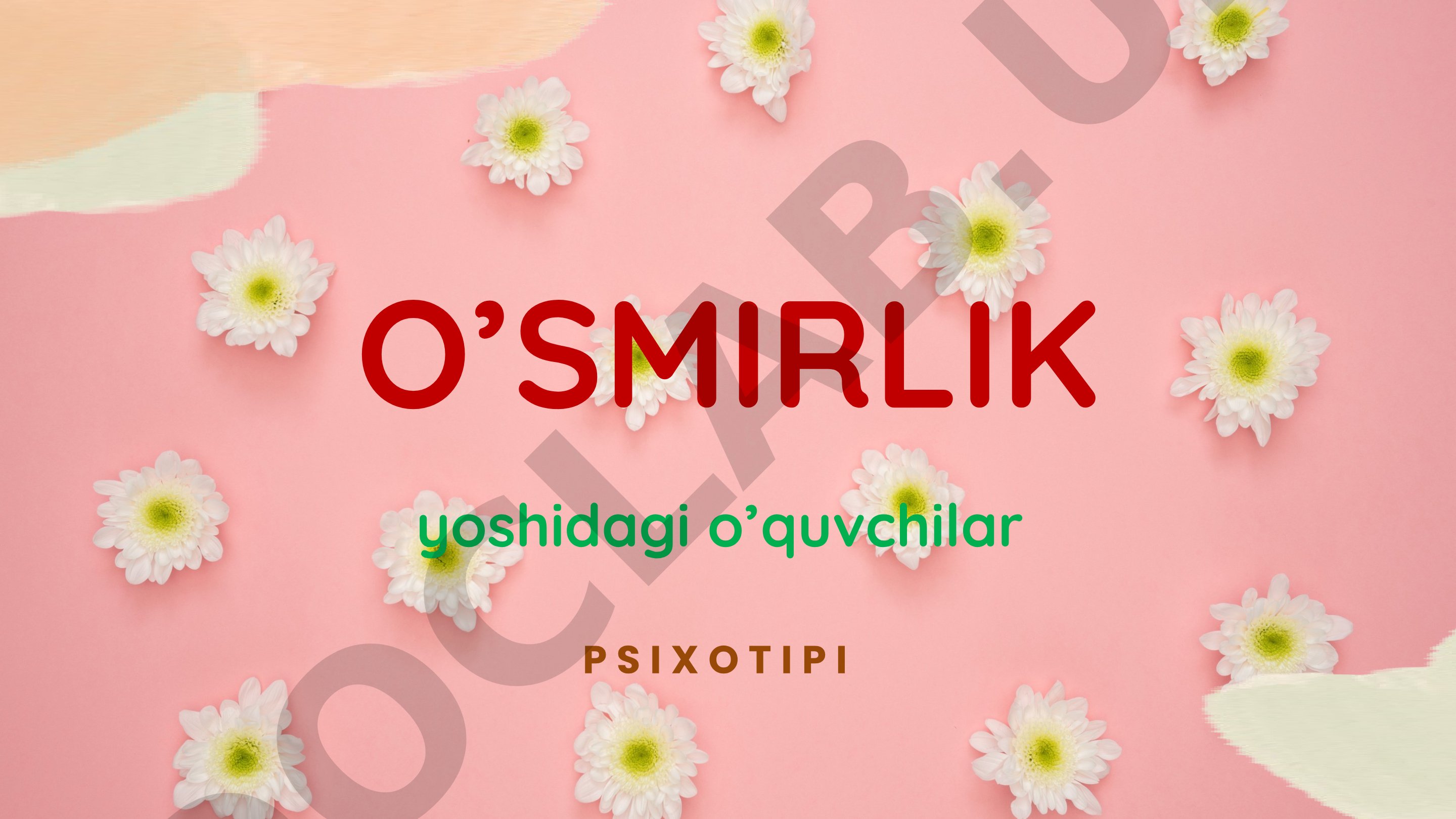 O'smirlik yoshidagi o'quvchilar psixotipi