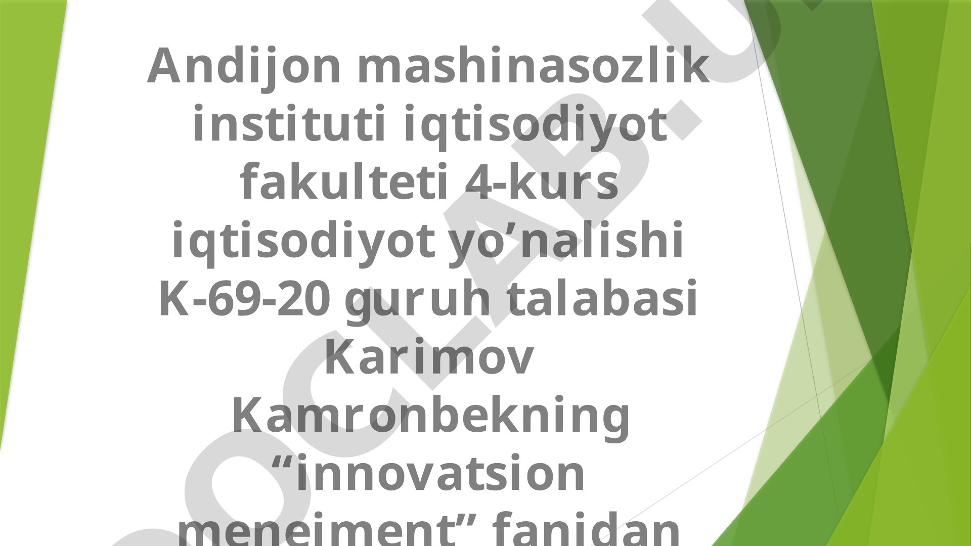 Innovatsion markazlarni rivojlantirish istiqbollari