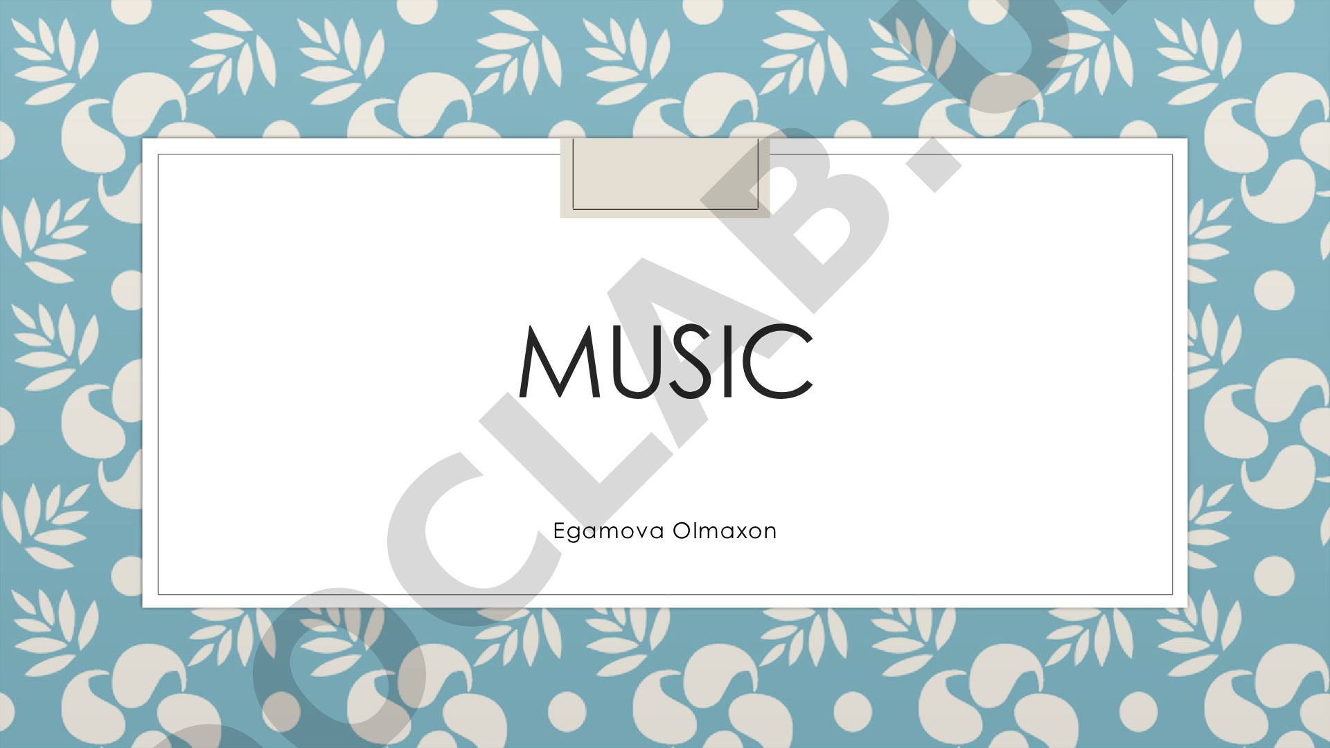 MUSIC Egamova Olmaxon Music about