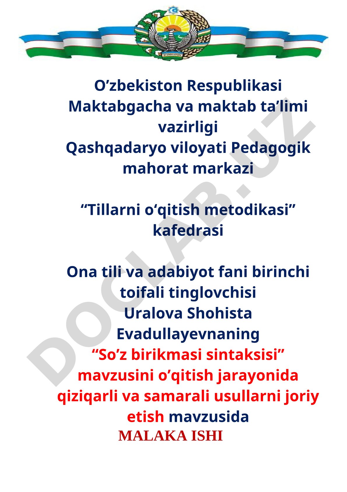 So‘z birikmasi sintaksisini o‘qitishda samarali usullar