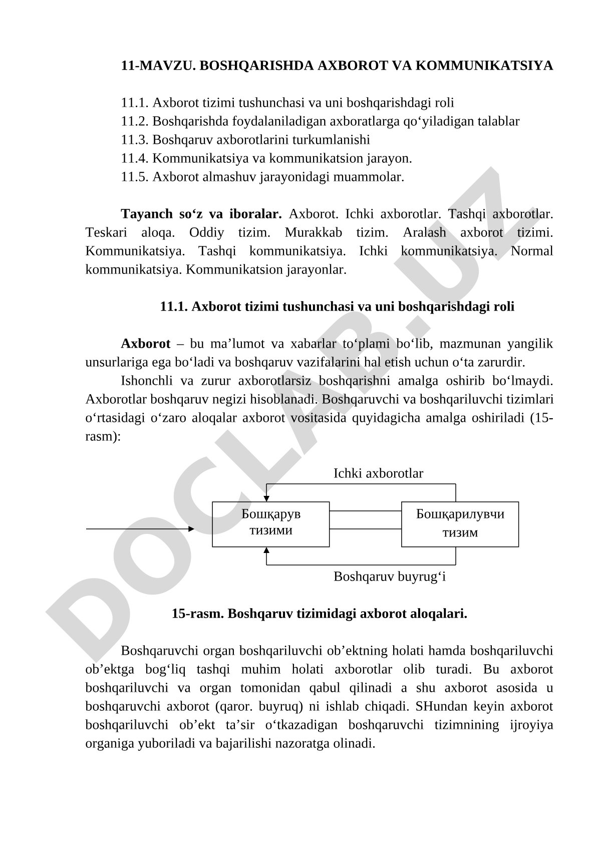 Boshqarishda axborot va kommunikatsiya