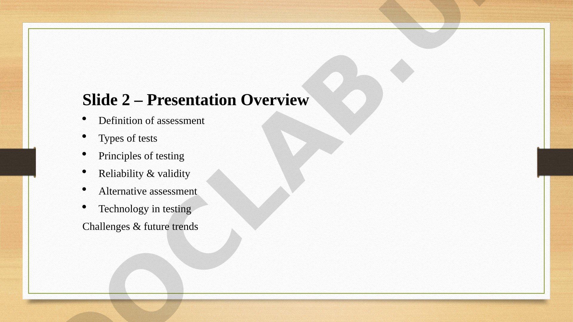 Language Assessment and Testing