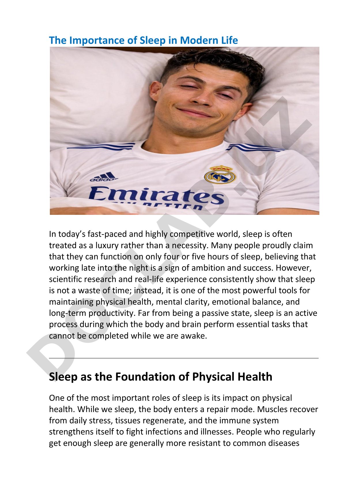 The Importance of Sleep in Modern Life