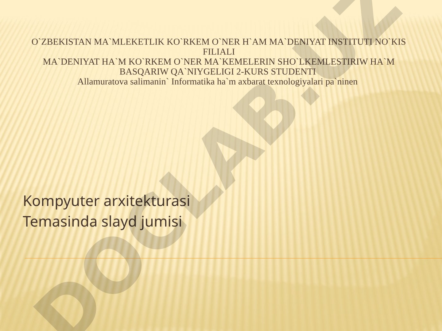 Kompyuter arxitekturasi
