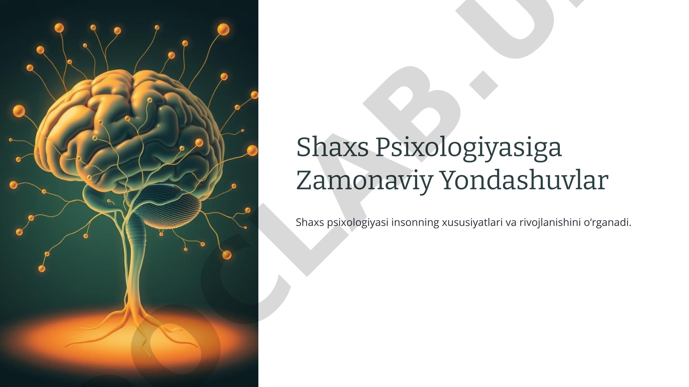 Shaxs Psixologiyasiga Zamonaviy Yondashuvlar