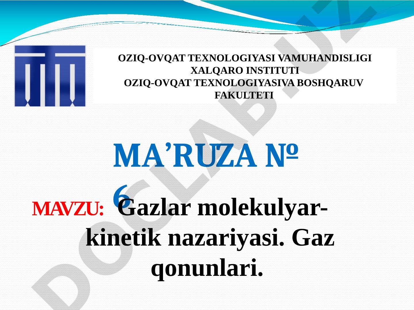 Gazlar molekulyar-kinetik nazariyasi. Gaz qonunlari.