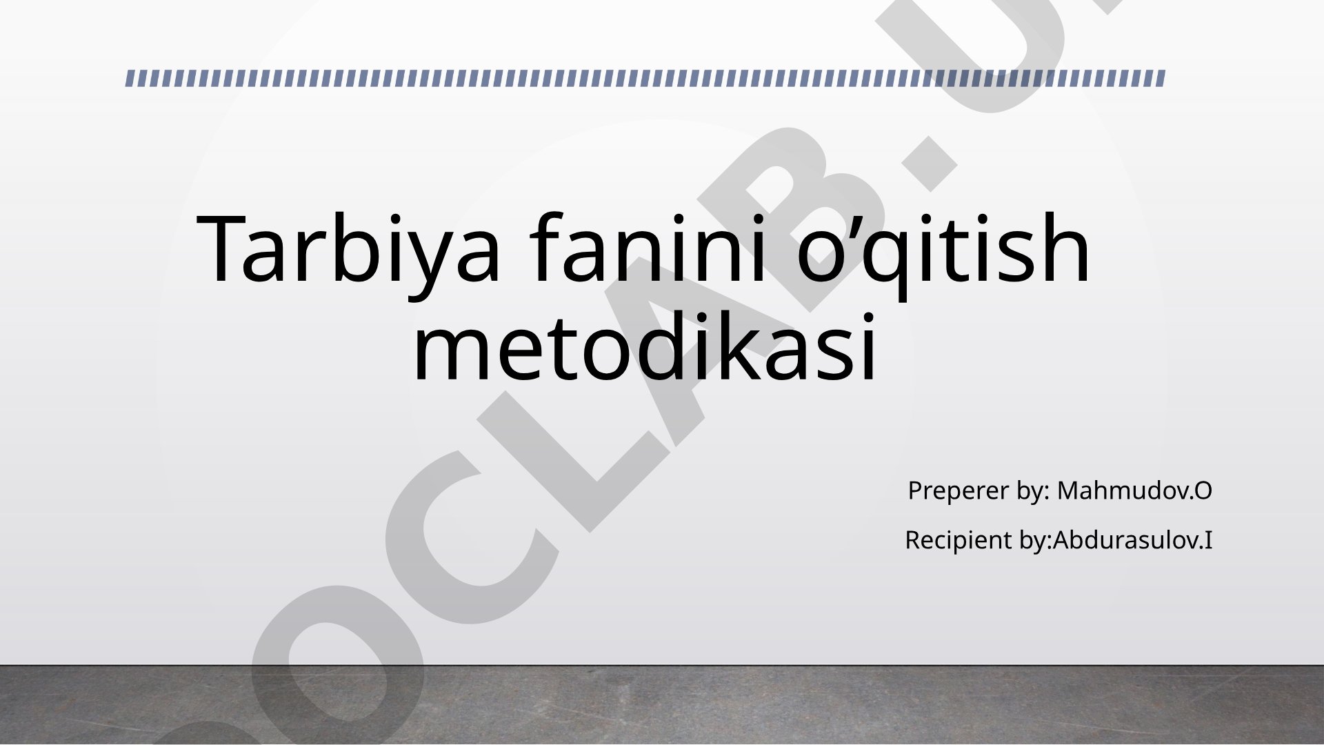 Pedagogik o’yin turlari haqida