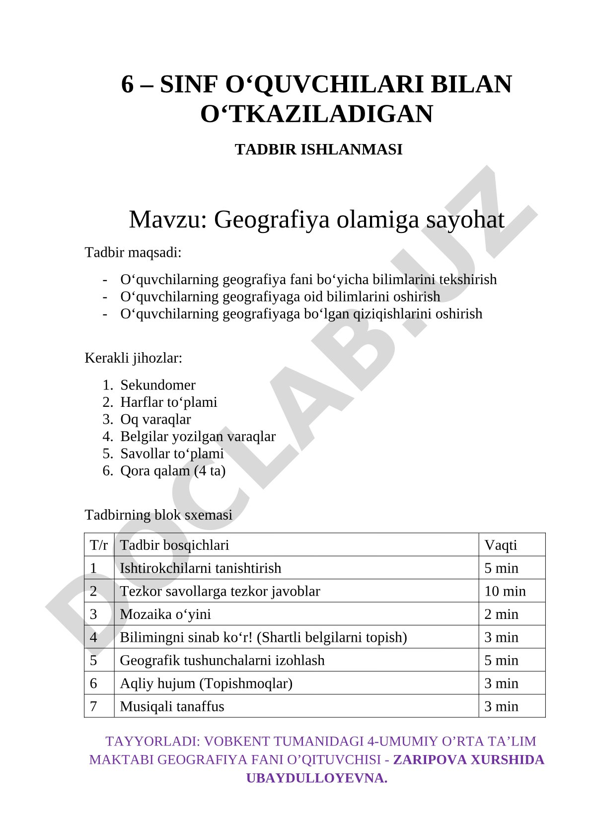 Geografiya olamiga sayohat